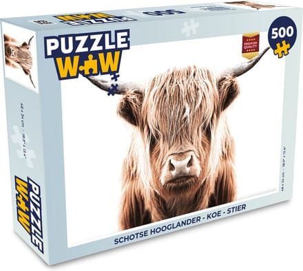 Puzzel Schotse hooglander - Koe - Stier - Legpuzzel - Puzzel 500 stukjes