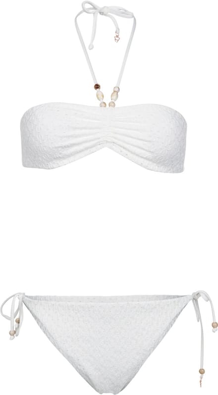 Brunotti - Suzina-Broidery - Bikini Set Snow - Dames - Bandeau Bikini Set - Multiway Bikini - 34