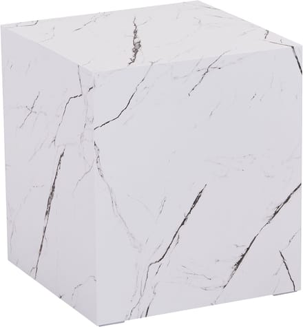 Bijzettafel Ellelu rechthoekig 45x40x40 cm marmerlook wit [en.casa]