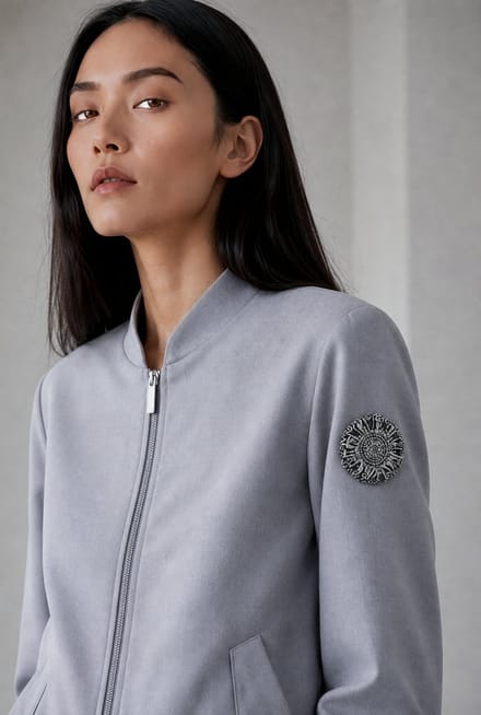 Brenzone Viscose zipper bomber | Grigio - Grigio / S