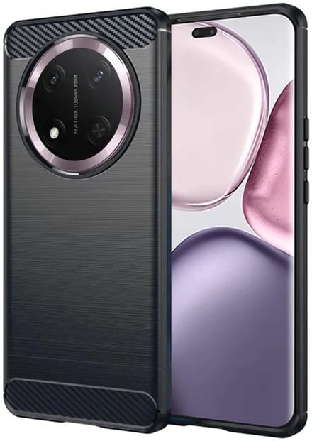 Hoesje geschikt voor HONOR Magic7 Lite/X9c - Techsuit Carbon Silicone Back Cover - Zwart
