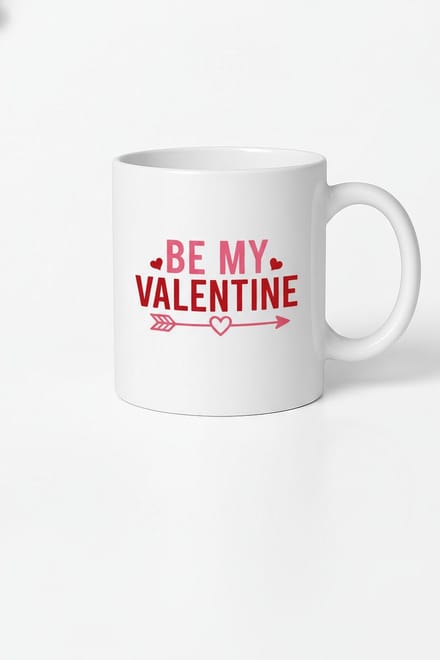 Valentijn Mok "Be My Valentine" - Romantisch Cadeau met Hartjes en Pijl