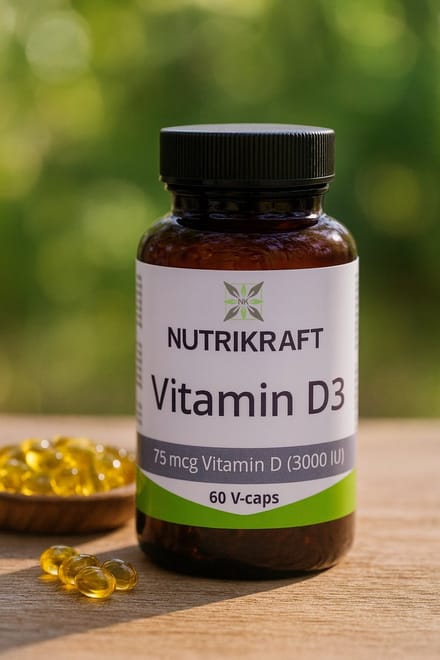 Nutrikraft - Vitamine D3 (3000 IE) 100mg 60 Caps