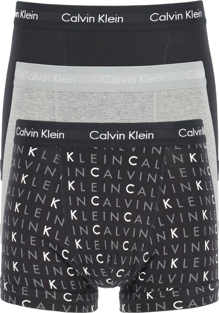 Calvin Klein Trunks Heren Onderbroeken - 3-pack - Zwart/Grijs