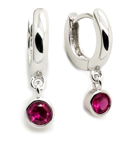 Orphelia Silver 925 Zo-6075 Kids Earring oorring + Circle Fuchsia Zirc