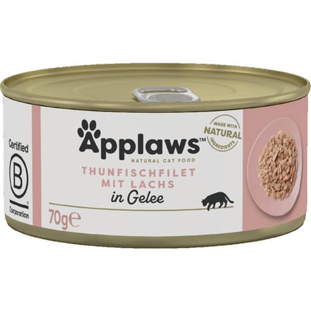 6x70g Tonijn/Zalm in Gelei Applaws Kattenvoer