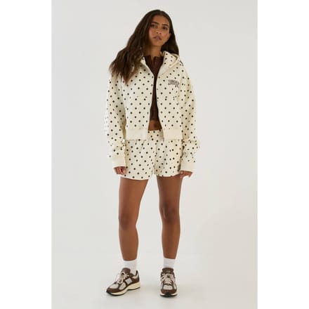 Dames Dsgn Studio Polkadot Sweat Short | Ecru | Maat: Medium