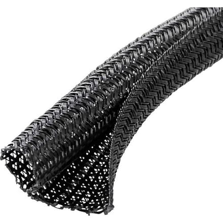 Quadrios 25CA478 25CA478 Gevlochten slang Zwart Polyester 16 tot 17 mm per meter