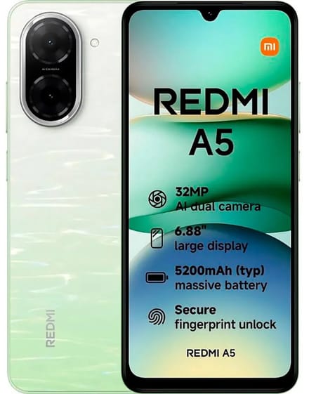 Xiaomi Redmi A5 17,5 cm (6.88") Dual SIM Android 15 Go edition 4G USB Type-C 4 GB 128 GB 5200 mAh Groen