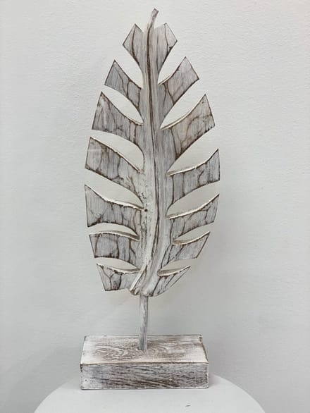 blad/Veer 53cm antique white hout