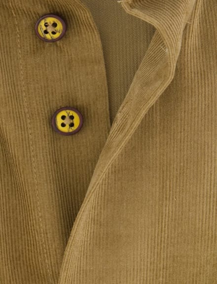 Normale fit overhemd Eden Valley corduroy bruin rib