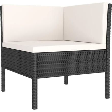 vidaXL - 6-delige - Loungeset - met - kussens - poly - rattan - zwart
