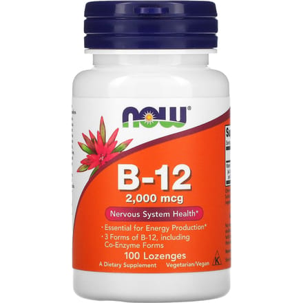 NOW Foods, vitamine B12, 2000 mcg, 100 zuigtabletten