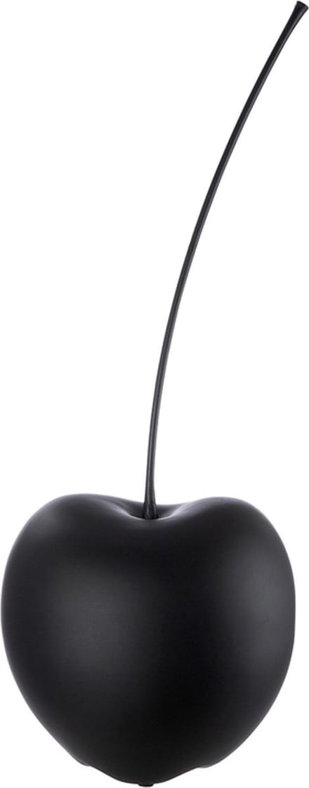 Sculptuur - Beeld - "Celebration" Kers - Zwart - Decoratief Figuur - Fruit - Diameter 17 cm - H 42 cm