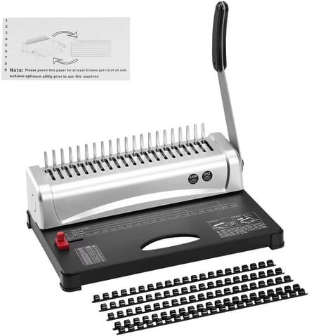JOYNEXTBUY - Bindmachine - Inbindapparaat voor Documenten - Spiraalbindmachine - Inclusief Bindbruggen - Handmatige Binder voor A4