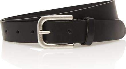 Stoere echt lederen vol nerf Zwarte 3cm kinderriem- Maat 75