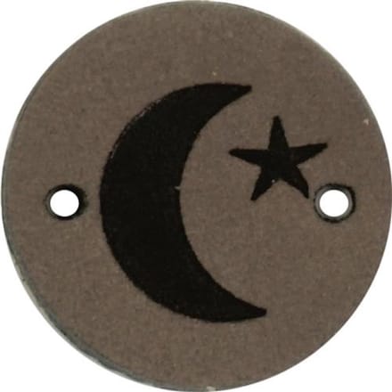 Durable Leren Label – Maan & Ster Opdruk – Duurzaam & Stijlvol (2 stuks)