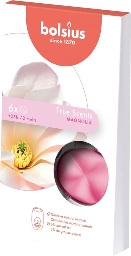 Bolsius - True Scents - Wax melts - 6 stuks per verpakking - Magnolia