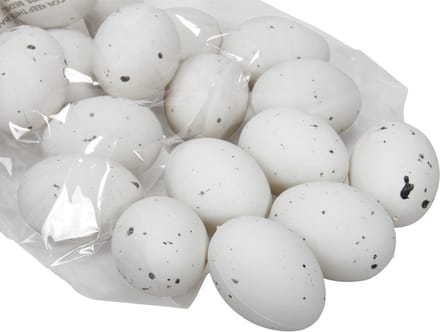 Othmar decorations Decoratie eieren Pasen - 24x stuks - plastic - H6 cm - wit