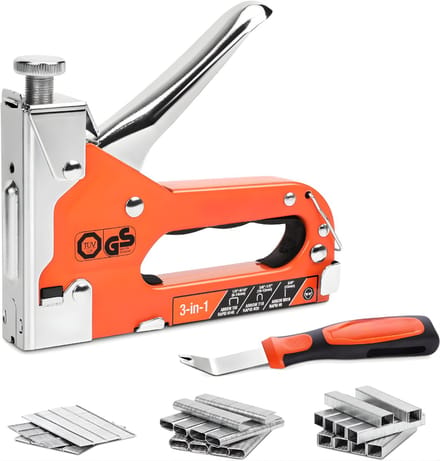 QIN® Nietpistool - Tacker - Spijkerpistool - Handtacker - Oranje - 16cm x 3cm x 4cm