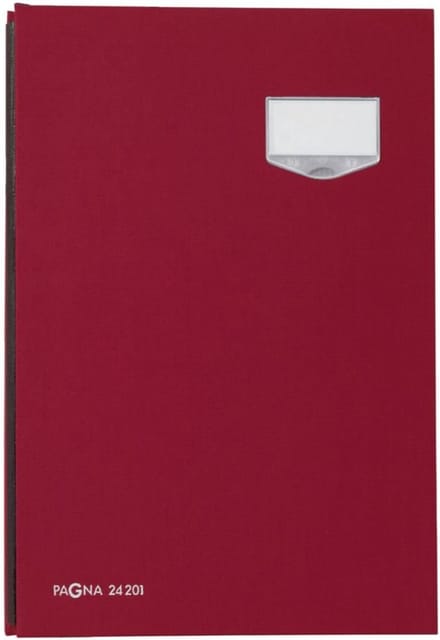 Unterschriftsmappe DE LUXE Stoffeinband 20 F�cher rot