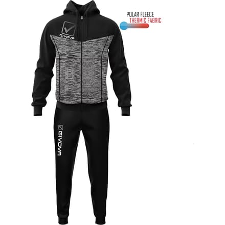 Tuta visa melange con cappuccio polarfleece