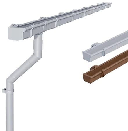 Dakgotenset voor terras en carport – 83mm, 5m, grijs PVC-U