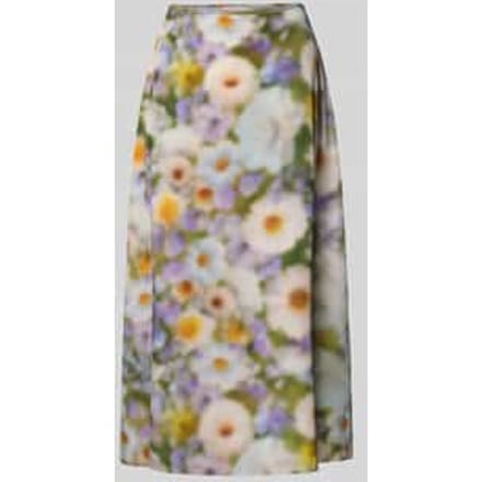 Uitlopende midirok van een mix van lyocell en viscose
