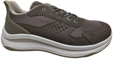 Grisport Heren Veterschoen Mesh Leer Combi Donker Taupe 44701/11