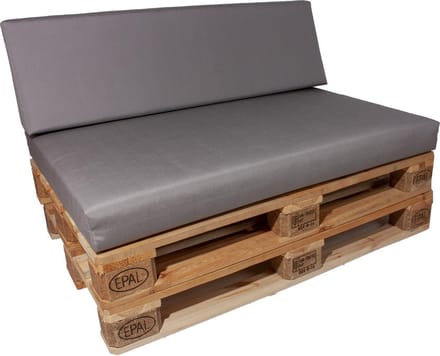 Palletkussen set  strak Grijs 120x80x10 cm