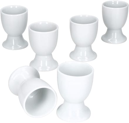 MamboCat Set van 6 LOTTA eierdopjes wit porselein 4,8cm
