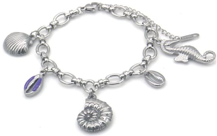 RVS Armband - Schelp - 16-21cm - Zilver - dames - zomers - elegant - trendy - cadeau