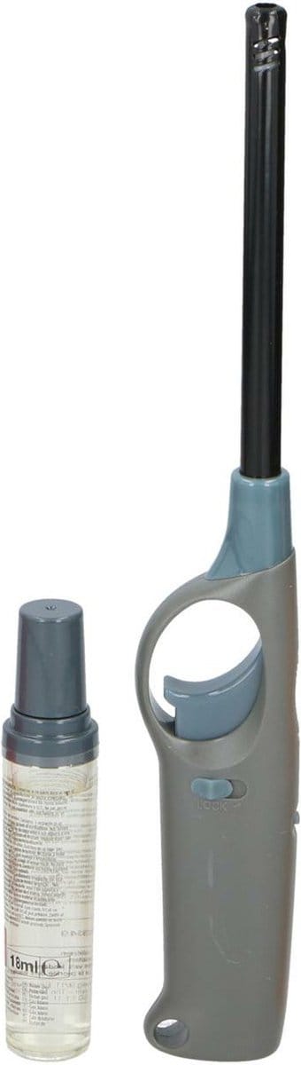 Flame Classics Gasaansteker - lange steel - met navul cilinder - grijs - 25 cm - BBQ/ keuken
