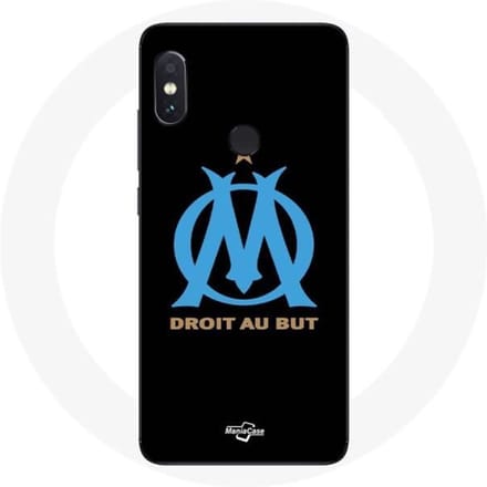 Coque - Olympique de Marseille - Xiaomi Redmi Note 5 Pro - Logo - Noir - Souple noir