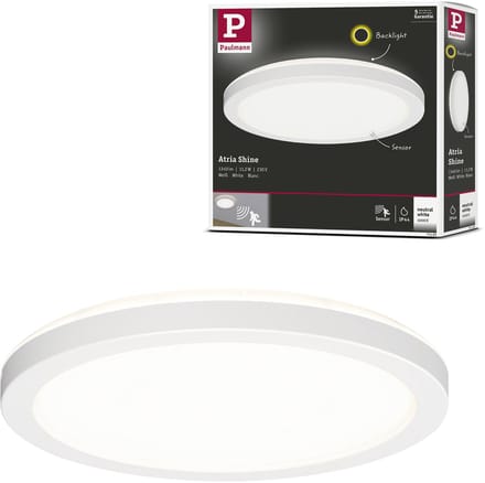 LED-paneel Atria Shine Backlight Bewegingsmelder (HF) IP44 rond 190 mm 11,2W 850lm 4000K Wit