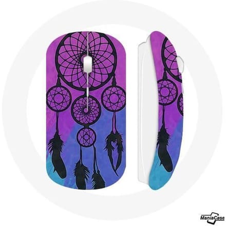 Draadloze muis Dream Catcher zwart blauwe en paarse achtergrond