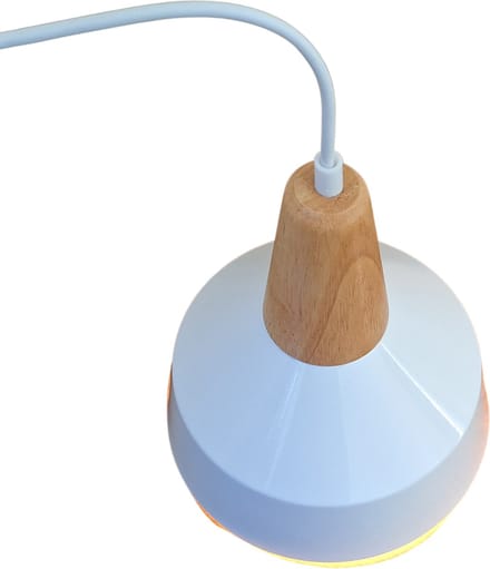 Hanglamp Wit met hout en witte binnenkant - Scaldare Marzamemi