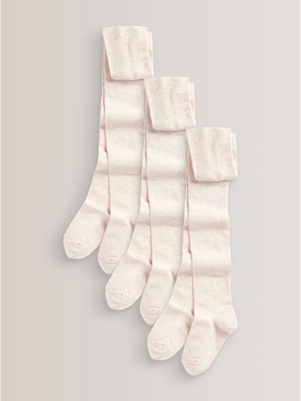 Next - Meisjes - Set van 3 katoenrijke schoolmaillots - Crème