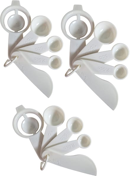 Han‑Bar® 5-delige Maatlepel set – Kunststof Wit (3x Set)