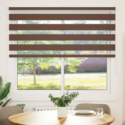 vidaXL - Zebra - rolgordijn - 160x150 - cm - stofbreedte - 155,9cm - polyester - bruin