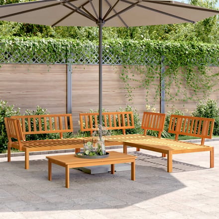 vidaXL - 4-delige - Loungeset - pallet - massief - acaciahout
