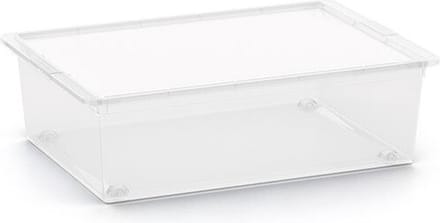 C-Box Opbergbox – Met Deksel En Wielen - 27L - 55x38,5x16,5cm - Transparant