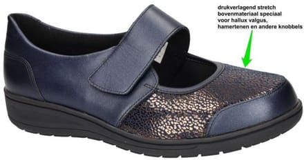 Solidus -Dames - blauw donker - ballerina's & mocassins - maat 39.5