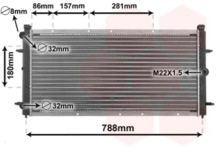 Van Wezel - RADIATOR VOOR VW TRANSPORTER CARAVELLE 1996-2003 701121253D