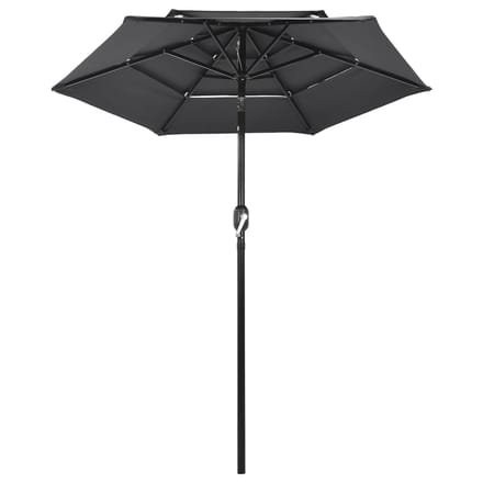 vidaXL Parasol 3-laags met aluminium paal 2 m antracietkleurig