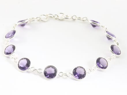 Fijne zilveren armband met amethist