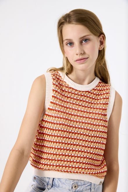 GARCIA Meisjes Effen Trui Oranje Sleeveless
