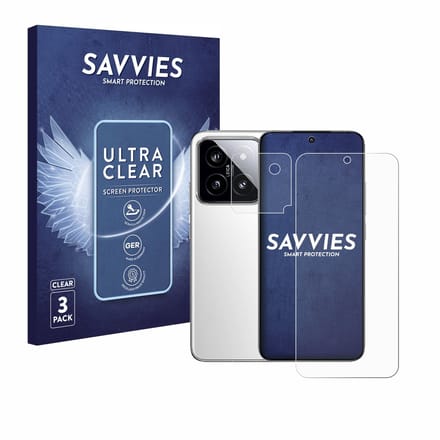 Savvies - Screenprotector voor Xiaomi 14 (Voor+Camera) - Folie Beschermfolie transparant 6 Stuks