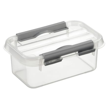 Sunware - Q-line opbergbox 0,5L transparant metaal - 10 x 15 x 6,3 cm