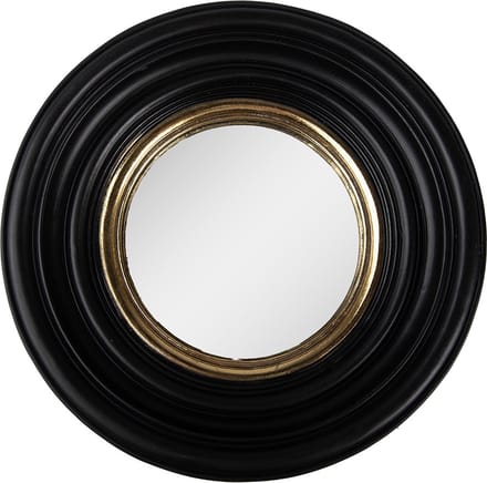 Clayre & Eef Spiegel Ø 25 cm Zwart Polyresin